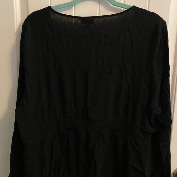 ❌SOLD❌ BLACK GAUZE PEPLUM MIDI PEASANT BLOUSE - Picture 6 of 6